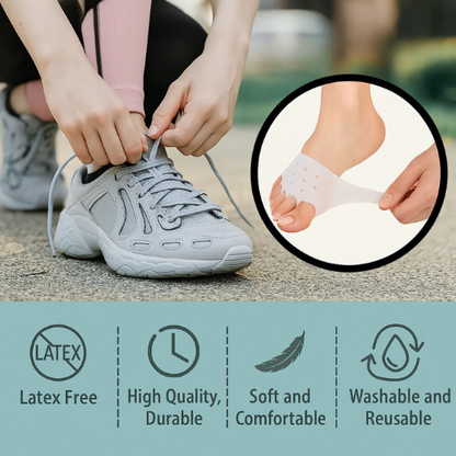 Gel toe sleeves for bunion correction worn inside sneakers, latex-free, soft, washable and reusable design
