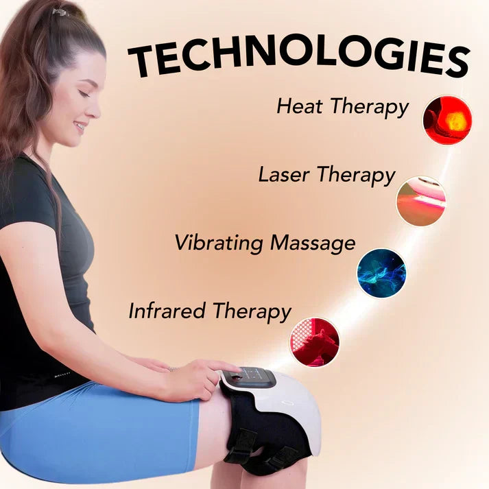 Red light therapy knee massager featuring advanced technology for joint comfort and recovery