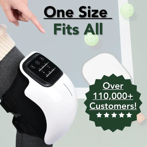 Adjustable red light knee massager with universal fit strap for all knee sizes